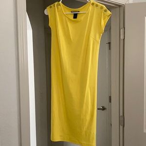 Yellow mid thigh dress casual
